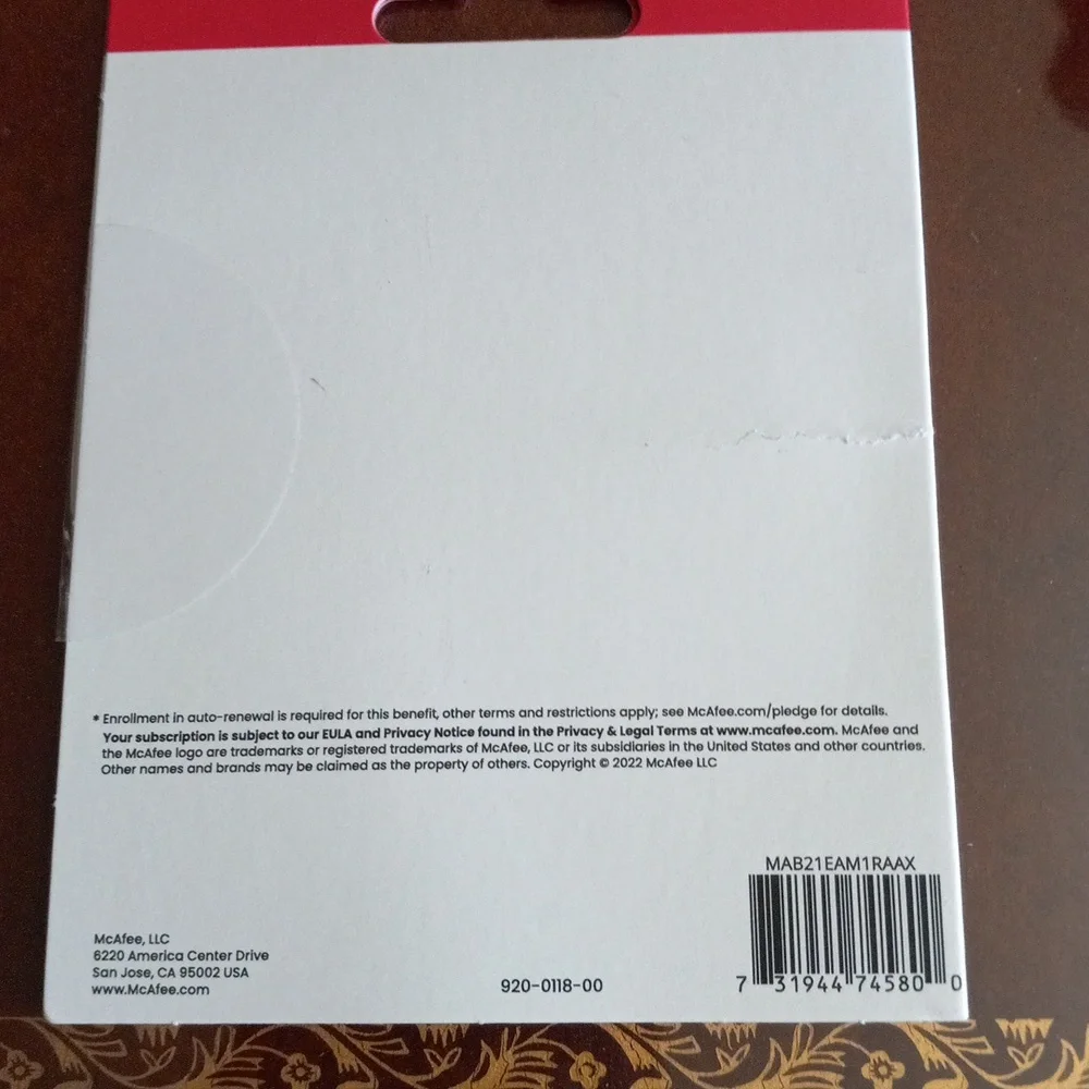 McAfee yr subscription
